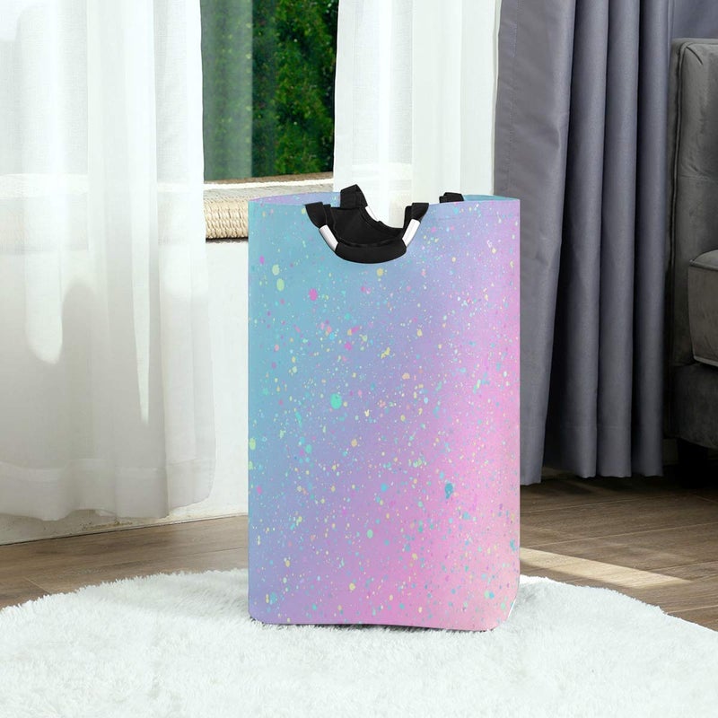 senya Large Storage Basket Collapsible Organizer Bin Laundry Hamper for Nursery Clothes Toys, Unicorn Background with Rainbow - Image 4