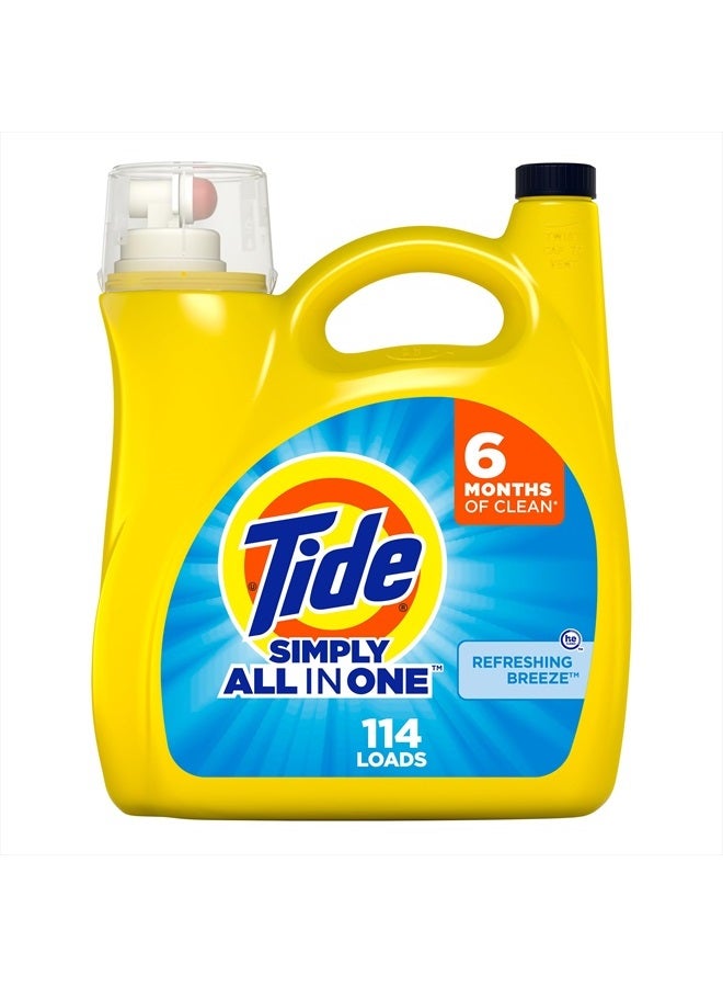 Tide Simply Liquid Laundry Detergent Refreshing Breeze, 114 loads (Packaging May Vary)  - Image 1