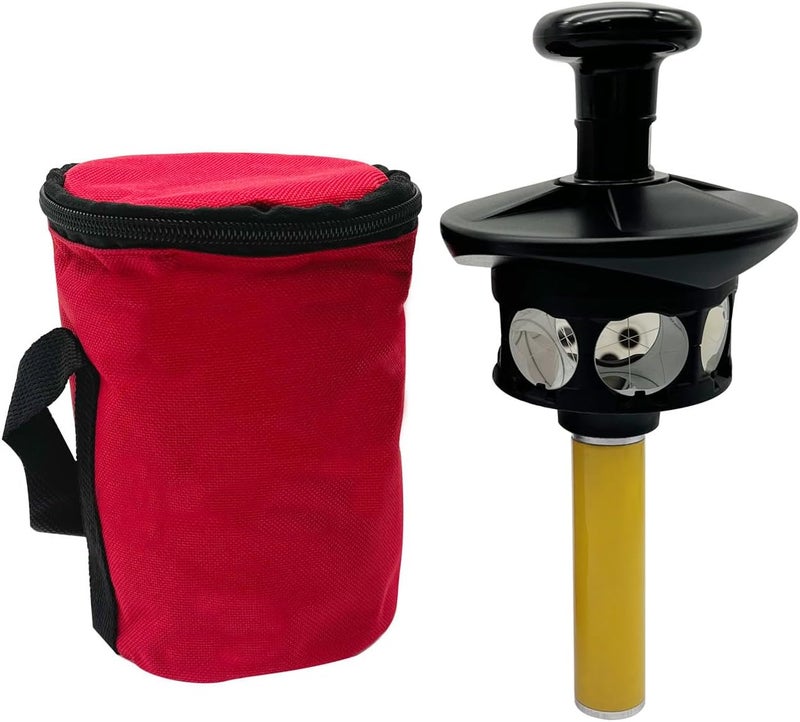 LS2015 360 Degree Reflective Prism Compatible with Trimble Total Station with 10cm Extending Pole and Storage Bag, 360° Total Station Prism 360° Total Station Prism Reflector - Image 1