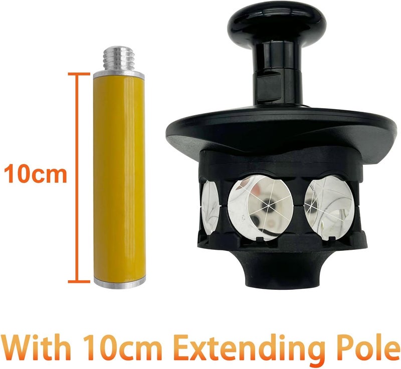 LS2015 360 Degree Reflective Prism Compatible with Trimble Total Station with 10cm Extending Pole and Storage Bag, 360° Total Station Prism 360° Total Station Prism Reflector - Image 3