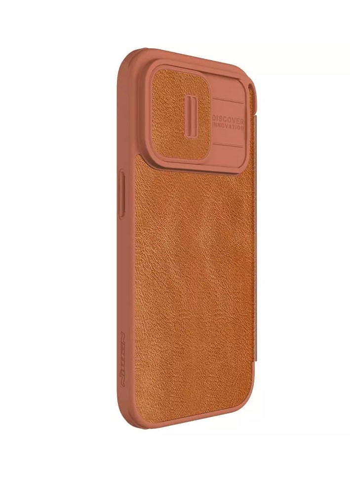 Nillkin Qin Pro Series Leather case for Apple iPhone 15 Pro 6.1-Brown - Image 3