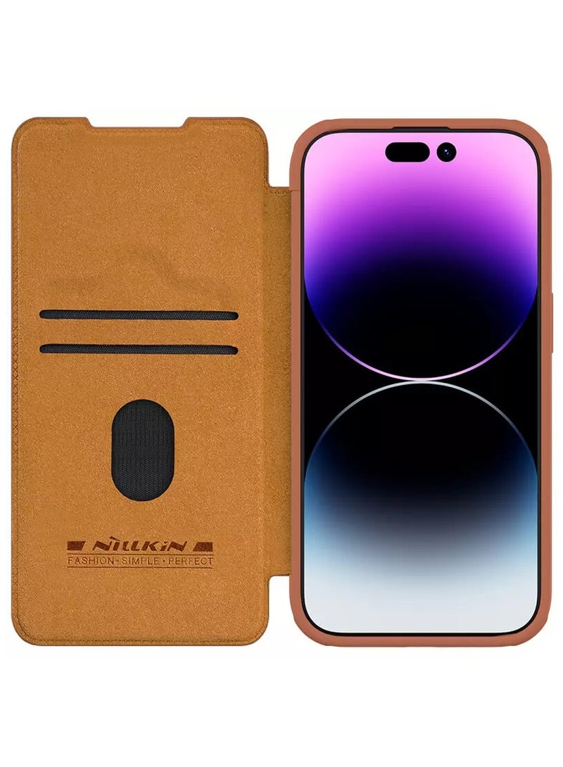 Nillkin Qin Pro Series Leather case for Apple iPhone 15 Pro 6.1-Brown - Image 4