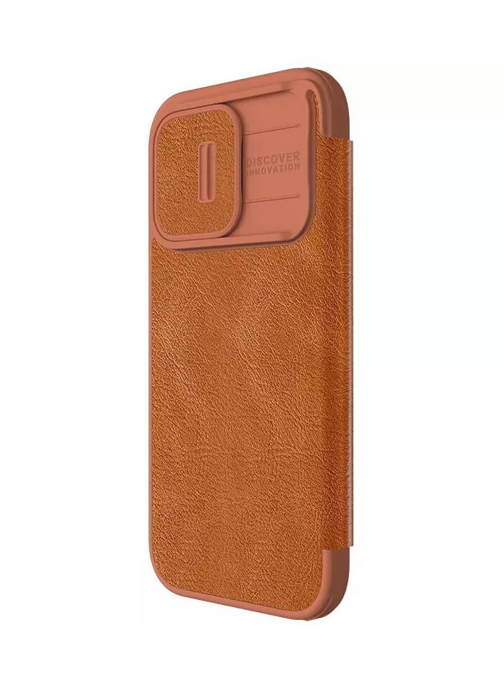 Nillkin Qin Pro Series Leather case for Apple iPhone 15 Pro 6.1-Brown - Image 2