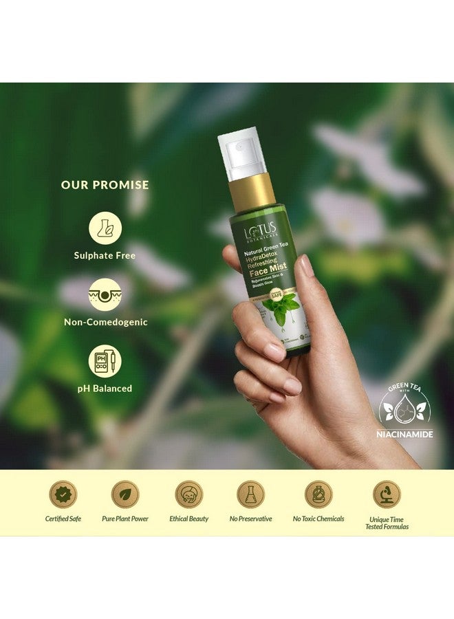 LOTUS BOTANICALS Natural Green Tea Hydradetox Refreshing Face Mist|Rejuvenates & Refreshes Skin|Boosts Glow|Tightens Pores|Prevents Acne & Pimples|Preservative Free|For All Skin Types|30G  - Image 5