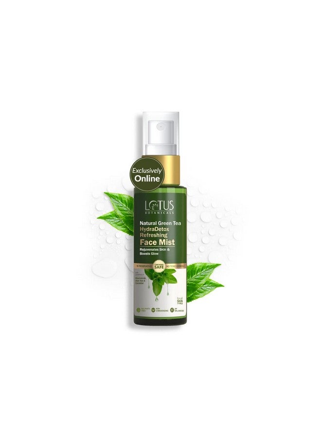 LOTUS BOTANICALS Natural Green Tea Hydradetox Refreshing Face Mist|Rejuvenates & Refreshes Skin|Boosts Glow|Tightens Pores|Prevents Acne & Pimples|Preservative Free|For All Skin Types|30G  - Image 1