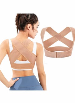 Y&D Back Correction Strap, Adjustable Hunched Posture Corrector Belt, Adult Upper Brace, Bra Chest Support Belt for Humpback Straight Holder Correction, Beige (1PCS Beige,L)  - Image 5