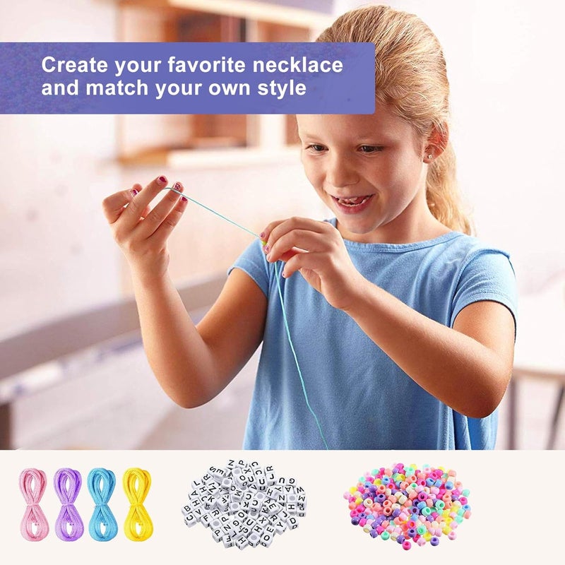 HUSOUE 1122 PCS Keyring Making Kit - DIY Keychain Making Kit with Key Rings, Letter Beads, Colored Beads, and Cords for Backpack Charms and Party Favors - Image 3