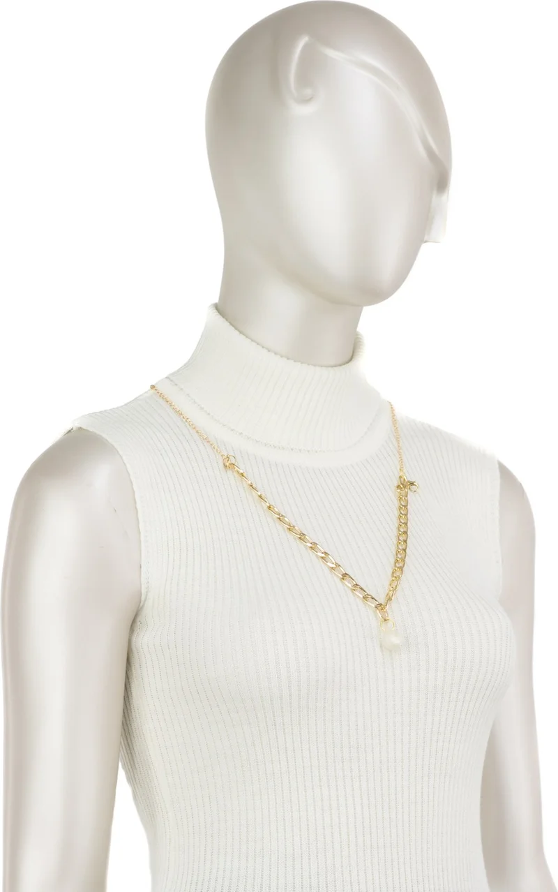 Oppland Women's Winter Knitted Knitwear Badi Sweater with Necklace Turtleneck Lycra