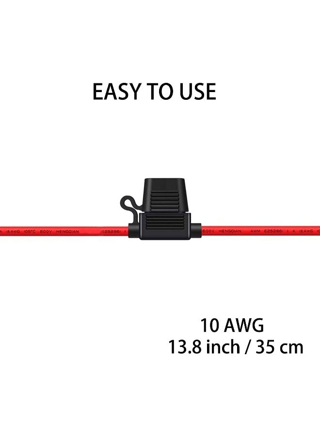 Generic - Qizpcer 10 Gauge Fuse Holder - 10 AWG Inline Fuse Holder with 40 AMP ATC Blade Fuses (4pack) - Image 1