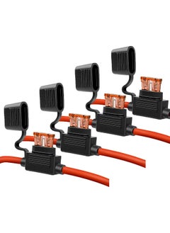 Generic Qizpcer 10 Gauge Fuse Holder - 10 AWG Inline Fuse Holder with 40 AMP ATC Blade Fuses (4pack)  - Image 1