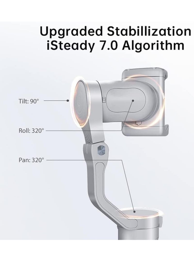3-Axis Smartphone Gimbal Stabilizer with Fill Light for Vlogging and Live Streaming - Lightweight and Portable for iPhone and Android - Image 3