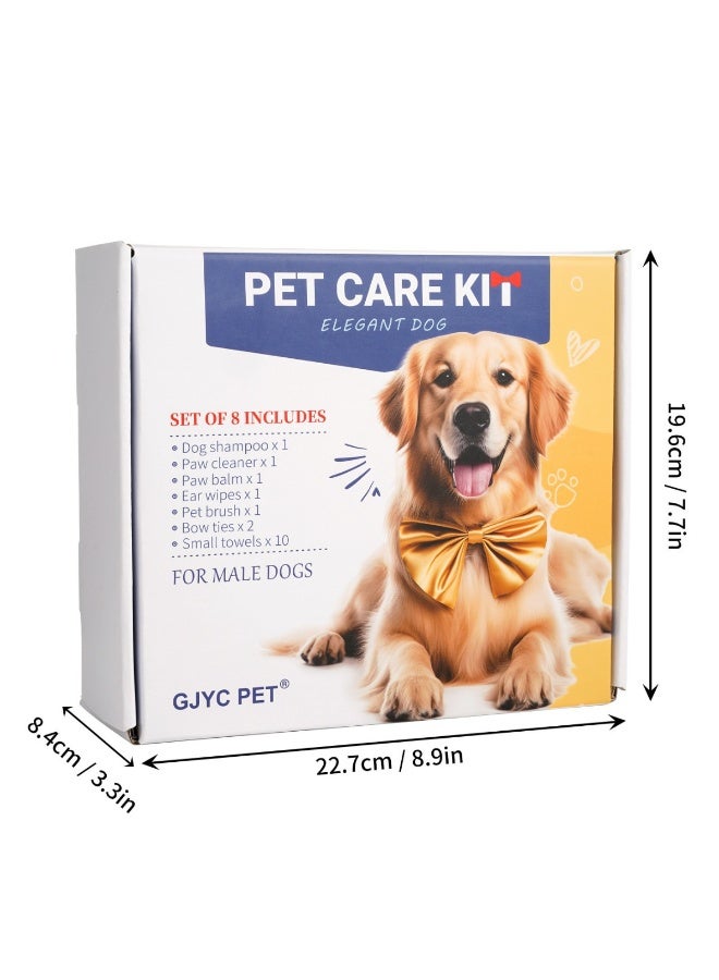 GJYC PET Pet Grooming Kit – Natural Dog Shampoo, Ear Wipes, Comb, Paw Cleansing Foam, Bow Tie, Towel, Paw Balm – Complete Dog Grooming Supplies for Cleaning & Health  - Image 2