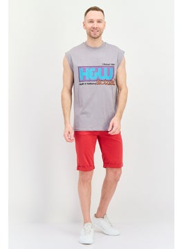 Asos Design Men Crew Neck Sleeveless Graphic Print Vest, Grey Combo  - Image 3