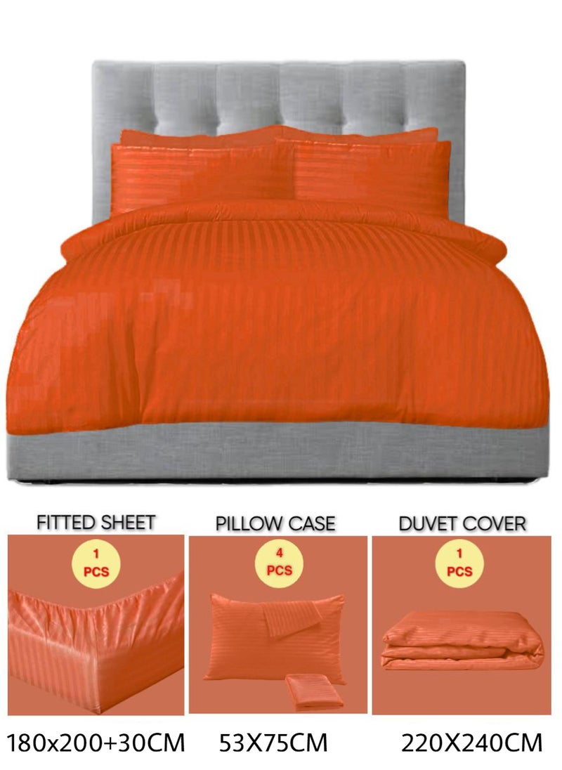 Blueberry 6 Pieces King Size Duvet Cover Set - Includes 1 Duvet Cover (220x240cm), 1 Fitted Sheet (180x200+30cm), 4 Pillow Cases - Image 2