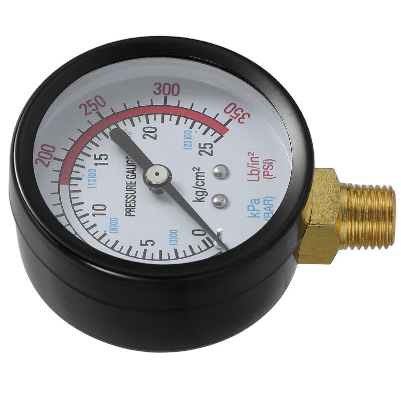 Vertical Air Pressure Gauge 0 25 Bar G1 4 Inch Plastic Fitting Compressor Meter - Image 2