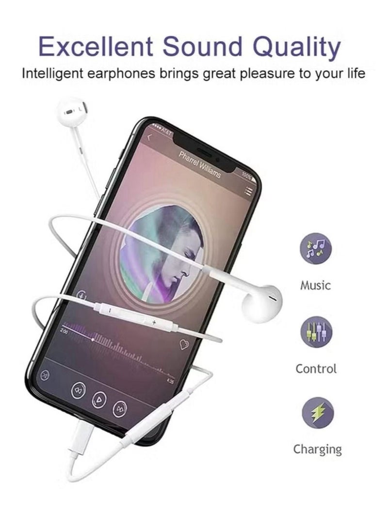 فيدا 3-حزمة المنتج - شاحن iPhone سريع 20W + USB C إلى محول كابل البرق + سماعات رأس مع واجهة البرق - Image 5