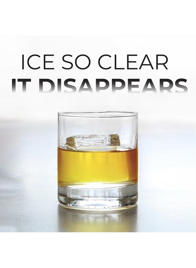 True Cubes Crystal Clear Ice Cube Maker- 4 Large Clear Ice Cubes for Cocktails, Drinks & Whiskey - BPA-Free Silicone Square Ice Cube Mold - Whiskey Gifts for Men  - Image 4