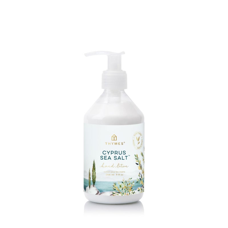 Thymes Moisturizing Hand Lotion for Dry Skin - Moisturizer for Beauty and Personal Care - Luxury Hand Lotion for Women & Men with Shea Butter & Aloe Vera (Cyprus Sea Salt, 9 fl oz) - Image 1
