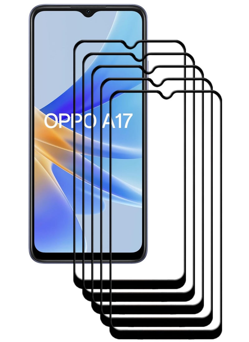 ACLIX 5 Pieces Antistatic ESD Dustproof Premium Quality High Definition Tempered Glass Screen Protector Designed For Oppo A17 - Image 1