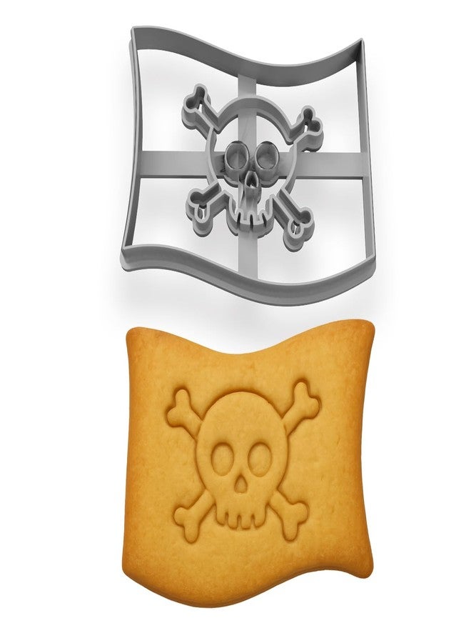 Mighty Gadget Pirate Flag Cookie Cutter - 4x3.38 Inches, Perfect for Nautical and Pirate-Themed Baking - Image 1
