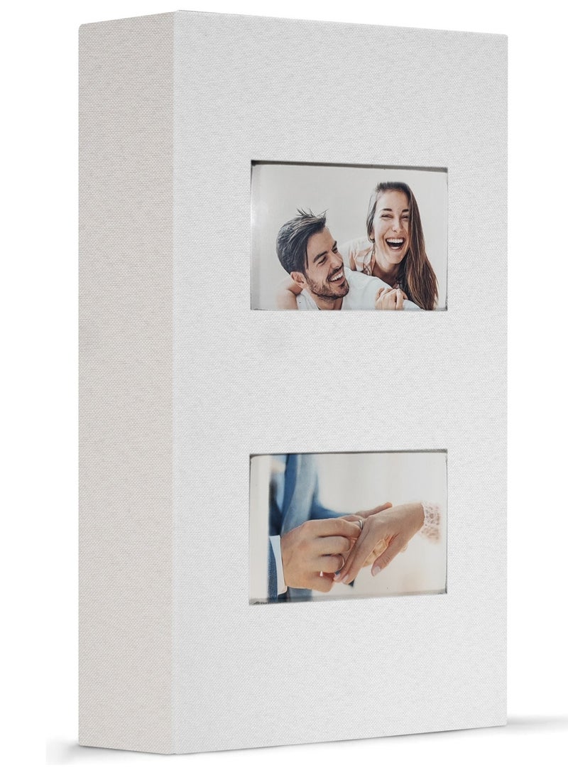 هومار كيت ألبوم صور من الكتان 6 × 4، ألبوم صور صغير يحمل 200 جيب، ألبوم صور سهل الفتح لصور 4 × 6 3.5 × 5.5، كتاب صور 4 × 6 هدية مثالية لعيد الحب وحفلات الزفاف والتخرج وأعياد الميلاد - Image 1