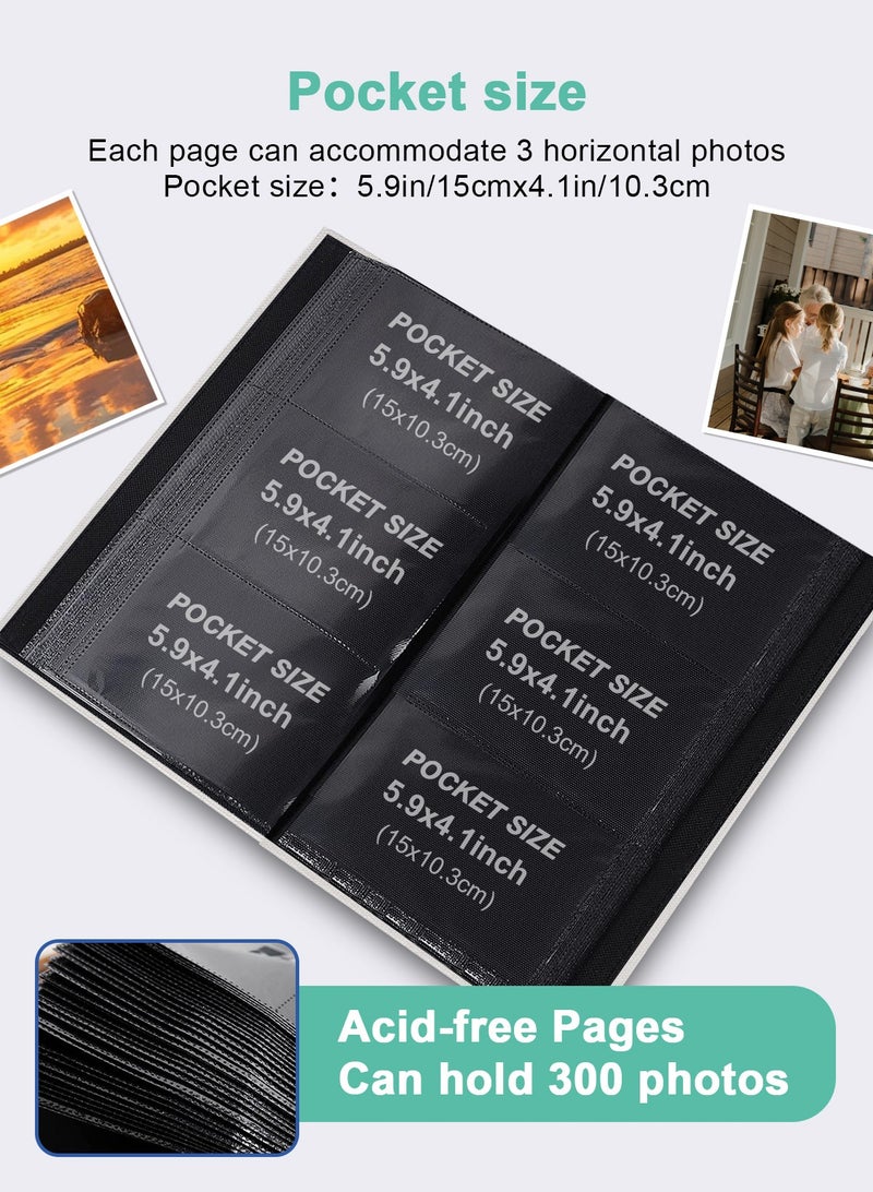 هومار كيت ألبوم صور من الكتان 6 × 4، ألبوم صور صغير يحمل 200 جيب، ألبوم صور سهل الفتح لصور 4 × 6 3.5 × 5.5، كتاب صور 4 × 6 هدية مثالية لعيد الحب وحفلات الزفاف والتخرج وأعياد الميلاد - Image 2