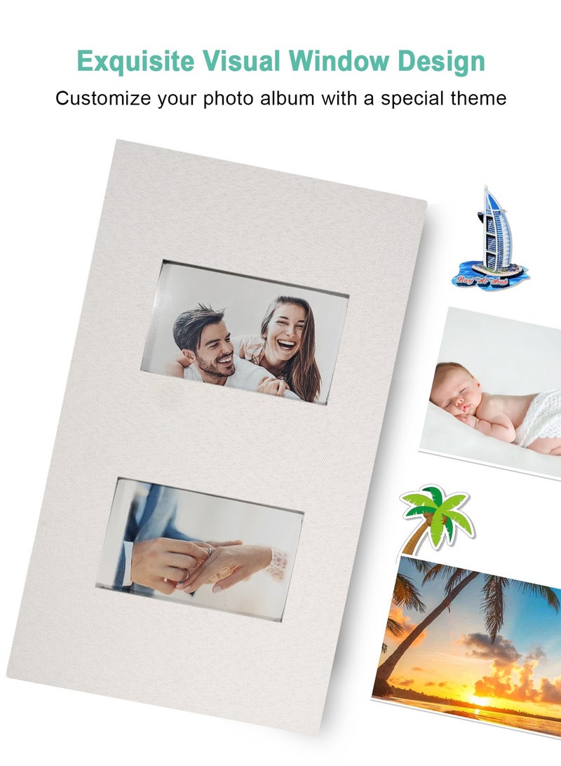 هومار كيت ألبوم صور من الكتان 6 × 4، ألبوم صور صغير يحمل 200 جيب، ألبوم صور سهل الفتح لصور 4 × 6 3.5 × 5.5، كتاب صور 4 × 6 هدية مثالية لعيد الحب وحفلات الزفاف والتخرج وأعياد الميلاد - Image 4