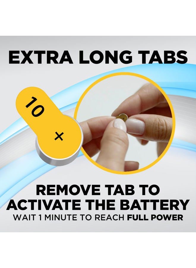PowerMax بطاريات سماعات الأذن بحجم 10، 60 حبة، عبوة بطارية طويلة الأمد، علامة صفراء طويلة لتسهيل التغيير - Image 4