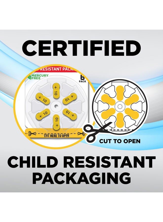 PowerMax بطاريات سماعات الأذن بحجم 10، 60 حبة، عبوة بطارية طويلة الأمد، علامة صفراء طويلة لتسهيل التغيير - Image 5