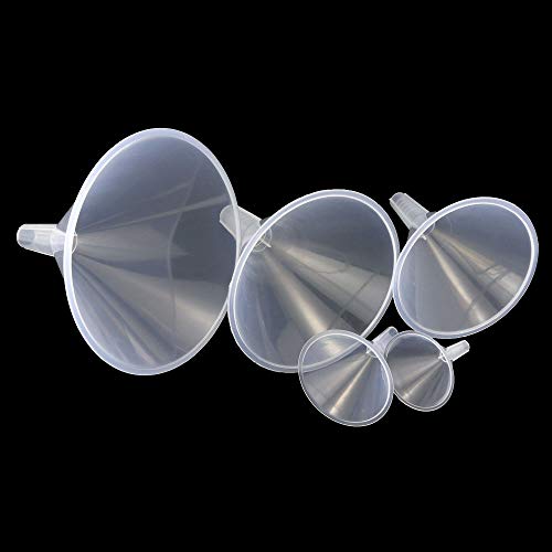 Faxco 5PCS Plastic Funnels, Funnel Set, Small Funnel Set, All Purpose Wide-Mouth Plastic Funnel for Liquid, Spices, Powder, Lotion, Oils - Transparent, Pack of 5 - Image 4