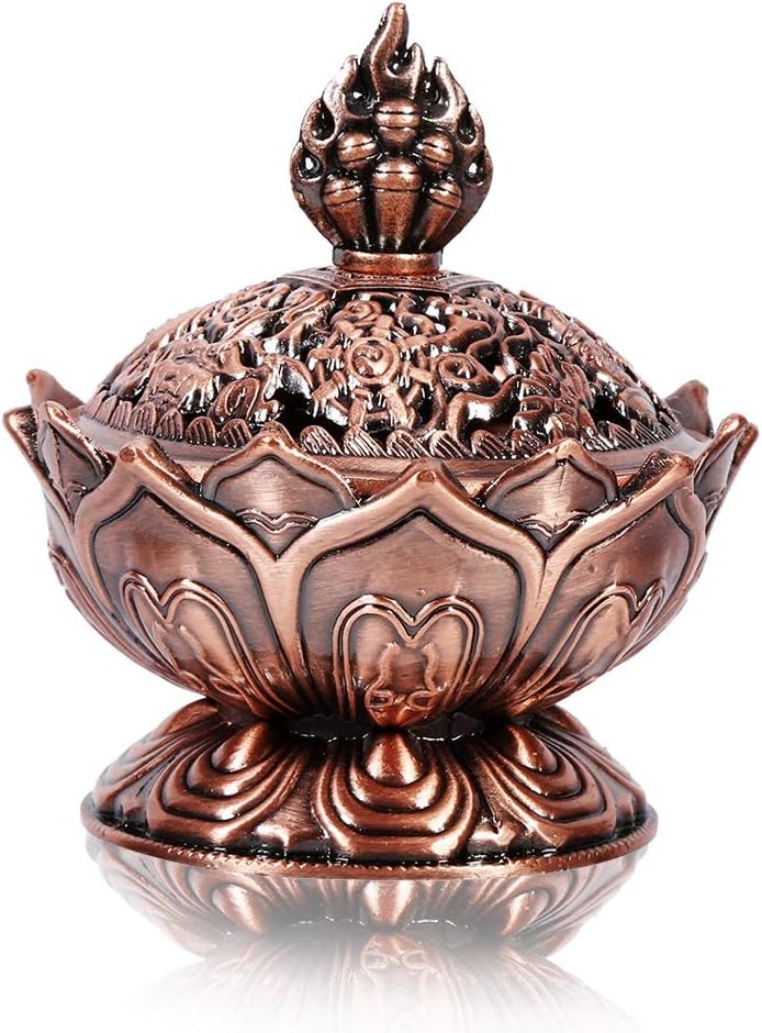 klarako Incense Holder, Incense Burner Censer 6.9 x 7 cm Classic Decor Decoration, Incense Burner(Rotbronze) - Image 1