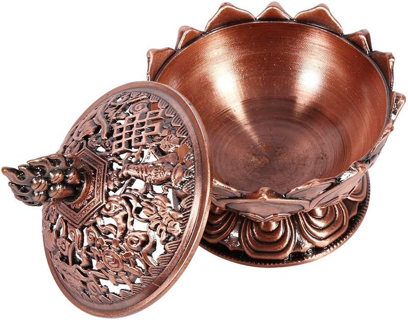 klarako Incense Holder, Incense Burner Censer 6.9 x 7 cm Classic Decor Decoration, Incense Burner(Rotbronze) - Image 5