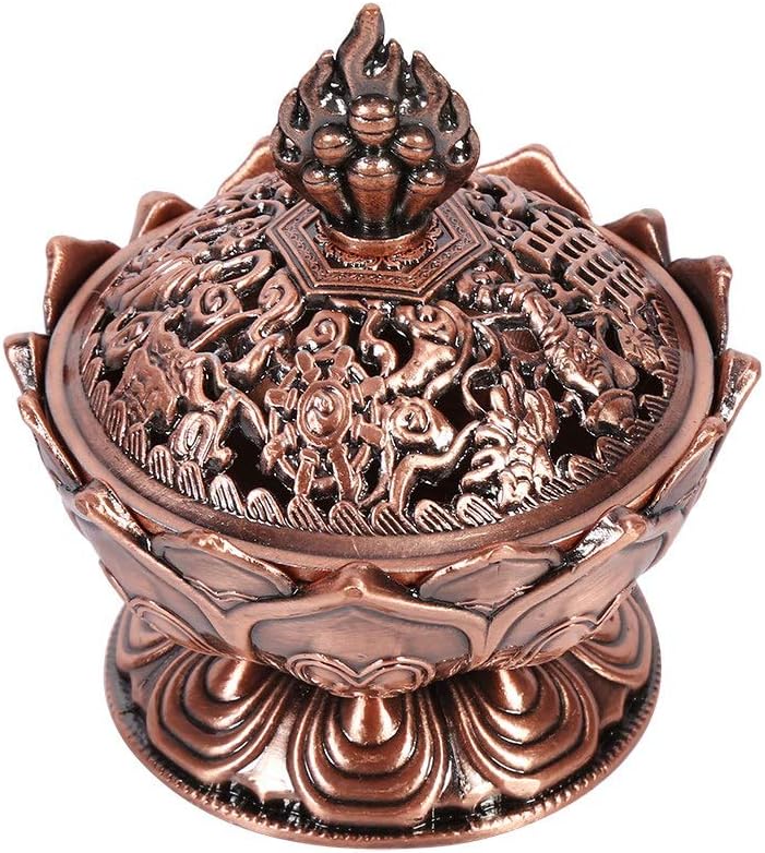 klarako Incense Holder, Incense Burner Censer 6.9 x 7 cm Classic Decor Decoration, Incense Burner(Rotbronze) - Image 4