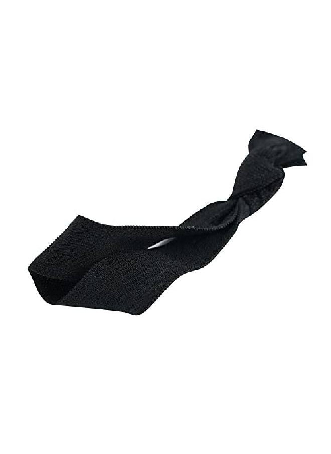 Meedee Neutral Tones 100 Pcs Elastic Hair Ties Black No Crease Ponytail Holders No Pull Black Ribbon Women Yoga Twist Hair Accessories Hand Knotted Fold Over Solid Color  - Image 5