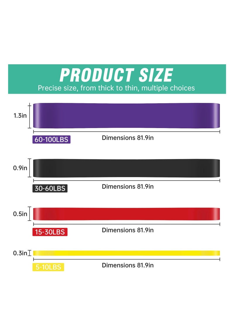 Excefore Resistance Bands Set 4pcs, Exercise Bands for Men & Women, Pull Up Assistance Bands, Suitable for Muscle Training, Physical Therapy - Image 3