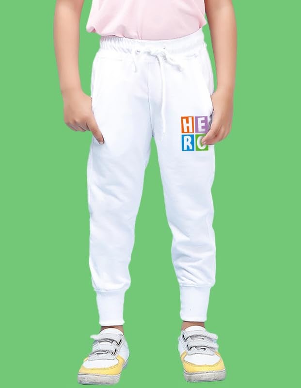 Nusyl Boys Printed Track Pants for Kids | Soft Cotton Blend | Comfortable Fit | Everyday Casual Wear | 2-17 Years | White - Image 5