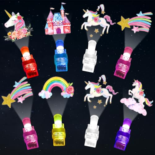 CHUNNIN 36 PCS Unicorn Party Favor LED Light Up Finger Lights Glow in the Dark Fairy Princess Party Finger Flashlights Bulk for Pastel Rainbow Castle Goodie Treat Bag Stuffers Unicorn Birthday Party Supplies - Image 1