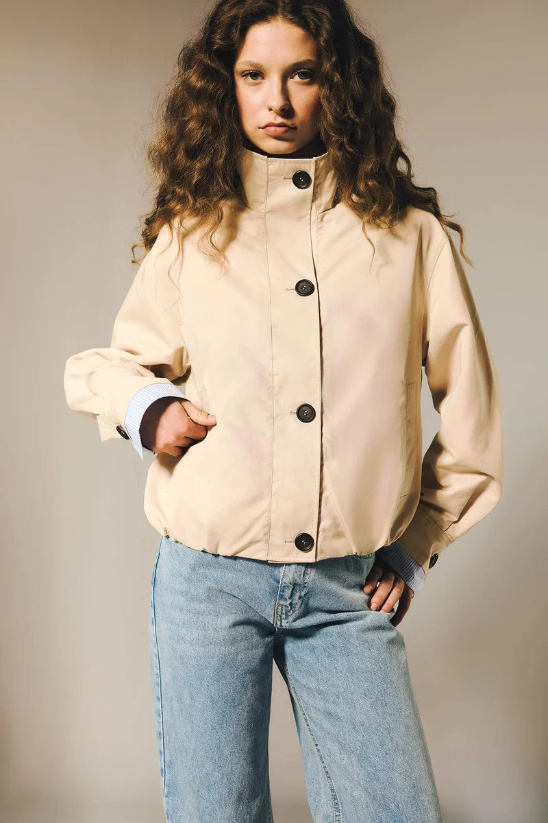 DeFacto Regular Fit Stand Collar Waterproof Jacket