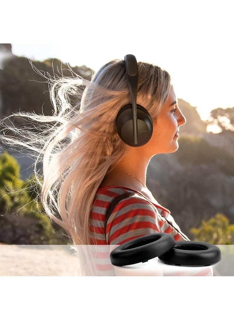 طقم استبدال وسادات الأذن لسماعات Bose 700 المانعة للضوضاء (NC700)، جلد PU ناعم، إسفنج ميموري فوم فاخر، سماكة إضافية، وسادات أذن متينة للغاية (أسود) + عصا فك واحدة - Image 3