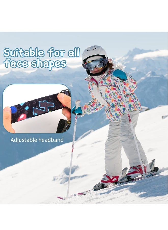 Generic - Kids Ski Goggles, Outdoor Ski Goggles, 100% UV Protection, OTG Anti-Fog Glasses, Helmet Compatible, Kids Snow Snowboard Goggles for Boys Girls Youth - Image 1