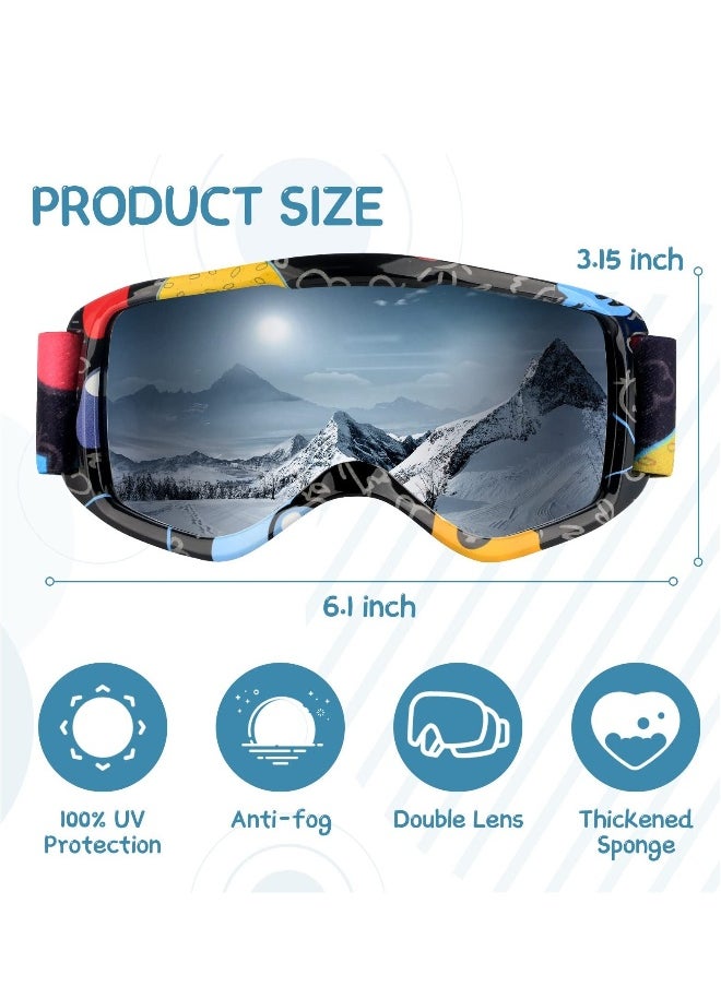Generic - Kids Ski Goggles, Outdoor Ski Goggles, 100% UV Protection, OTG Anti-Fog Glasses, Helmet Compatible, Kids Snow Snowboard Goggles for Boys Girls Youth - Image 1