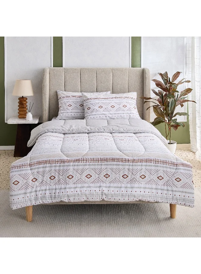 Home Box Madison Luton 3-Piece Cotton Printed Twin Comforter Set - 160x220 cm