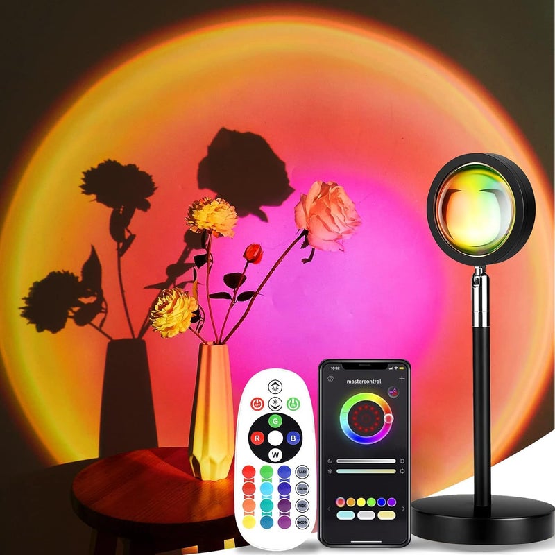LEKEONE Sunset Lamp Projection Sunset Night Light Rainbow Projector 180 16 Color Changing 4 Modes Vlog Photography Decorative Party Decor Gift for Women16 Color red red - Image 2