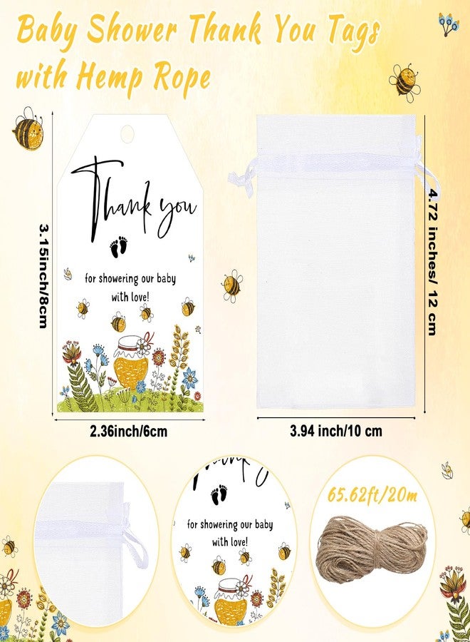 Singhoow 50 Sets Baby Shower Favor for Guests Acrylic Shot Glasses with Bottle Opener Keychains Thank You Tags and Bags Gender Reveal Party Favors for Guest Baby Shower Return Gift(Bee) - Image 4