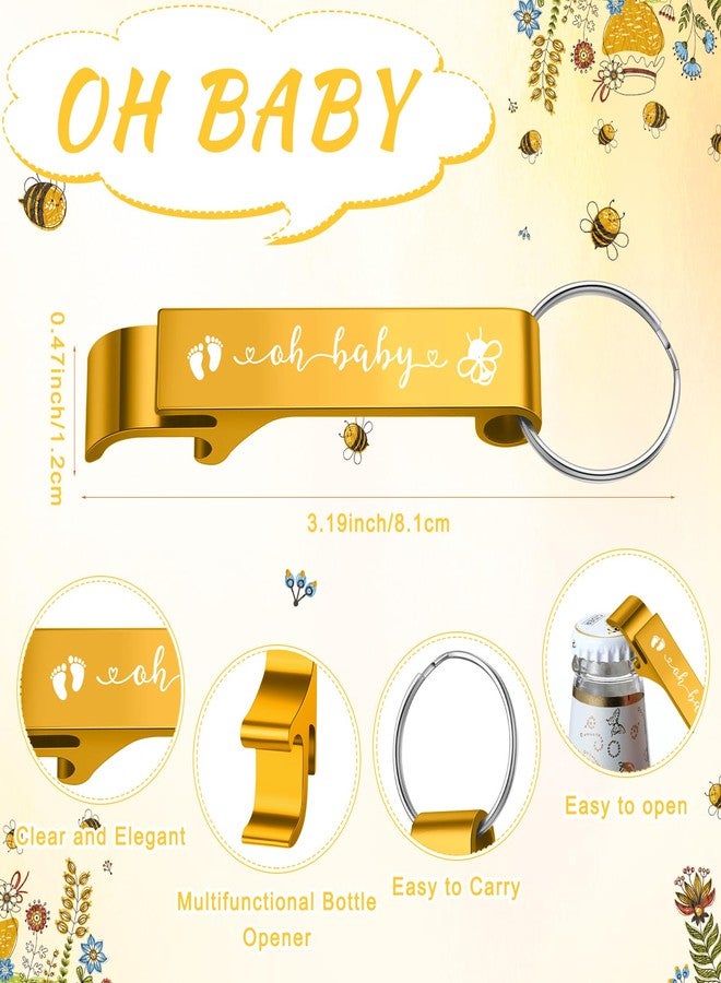 Singhoow 50 Sets Baby Shower Favor for Guests Acrylic Shot Glasses with Bottle Opener Keychains Thank You Tags and Bags Gender Reveal Party Favors for Guest Baby Shower Return Gift(Bee) - Image 3