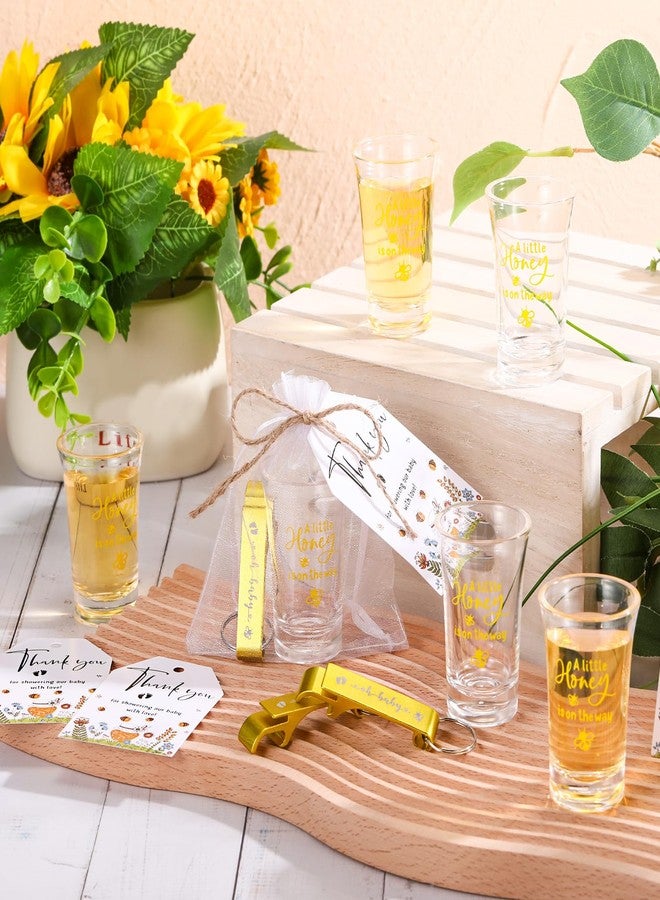 Singhoow 50 Sets Baby Shower Favor for Guests Acrylic Shot Glasses with Bottle Opener Keychains Thank You Tags and Bags Gender Reveal Party Favors for Guest Baby Shower Return Gift(Bee) - Image 5