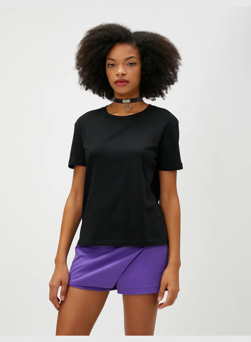 KOTON Cotton Crew Neck Short Sleeve Basic T-Shirt