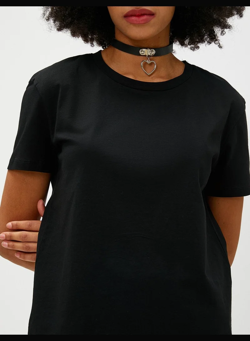 KOTON Cotton Crew Neck Short Sleeve Basic T-Shirt
