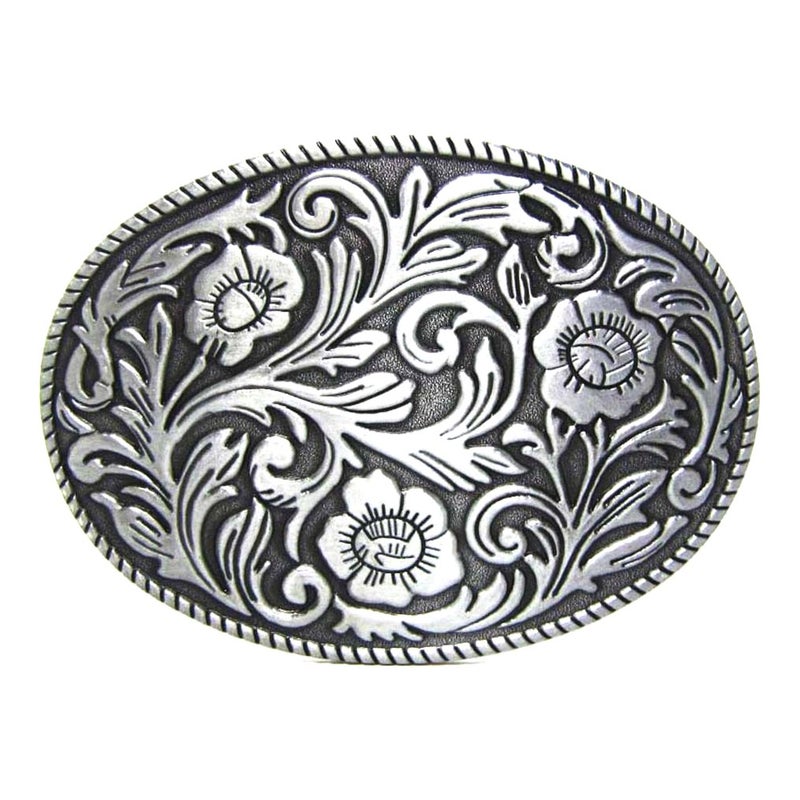 MASOP VOGU Antique Engraved Flower Solid Metal Belt Buckle Men Women Western Cowboy - Image 3