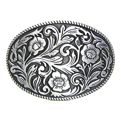 MASOP VOGU Antique Engraved Flower Solid Metal Belt Buckle Men Women Western Cowboy - Image 1